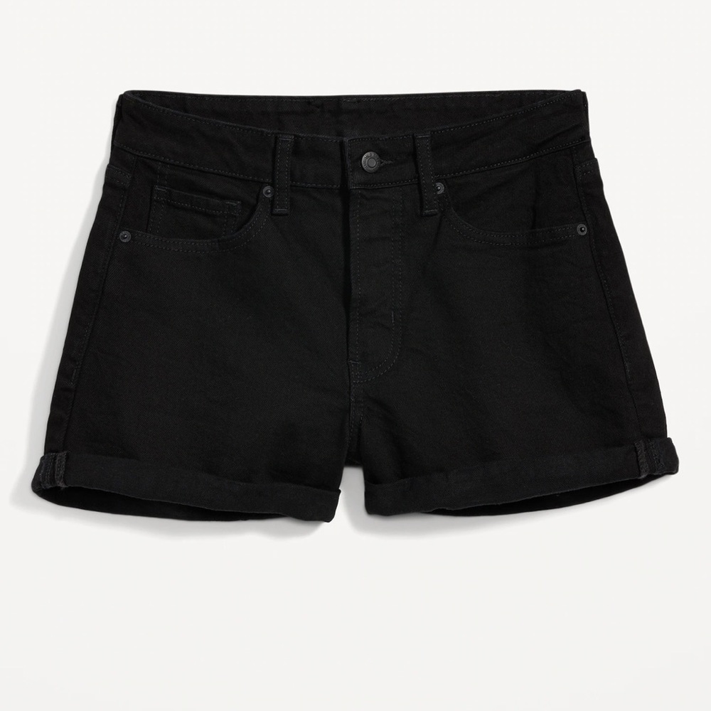 OLD NAVY  High-Waisted OG Cuffed Black Jean Shorts for Women 3in inseam